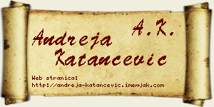 Andreja Katančević vizit kartica